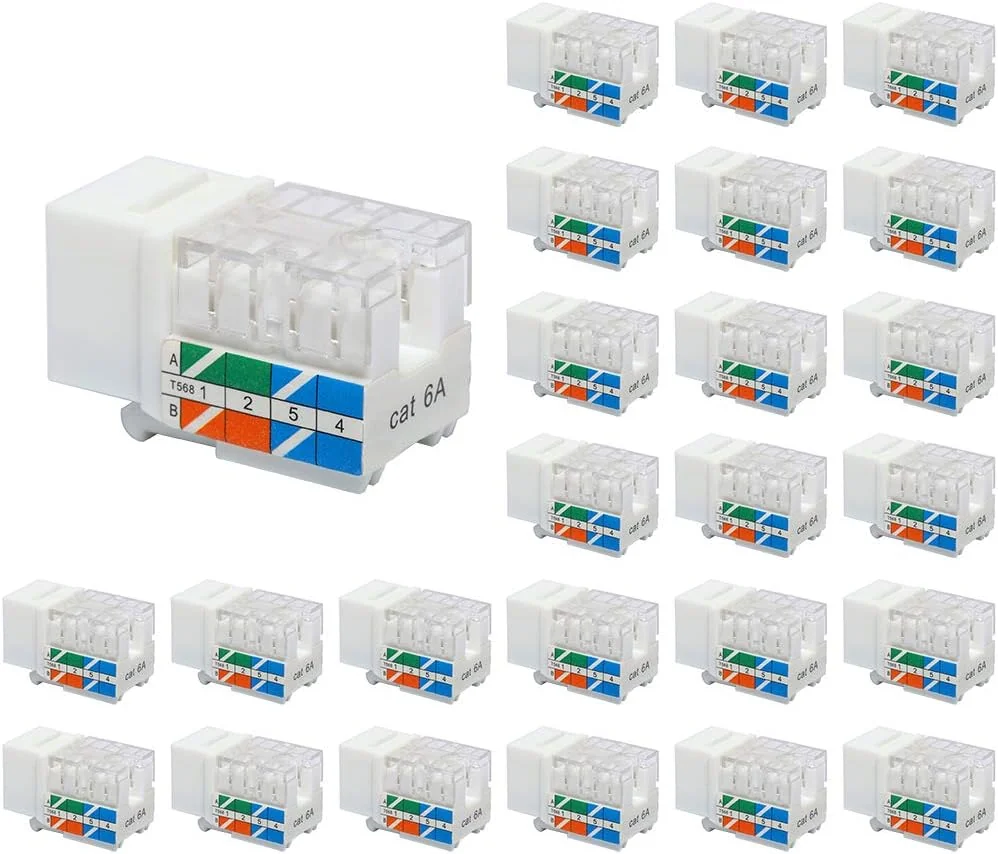 VCE 25個セット Cat6A RJ45 90度キーストーンジャックインサート