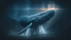 照明を放つシロナガスクジラ