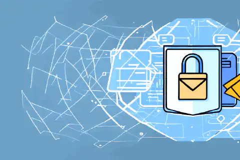 鍵のかかった封筒を盾のような保護層で囲んだシンボルイラストで、メールのセキュリティやデータ保護を表現しています